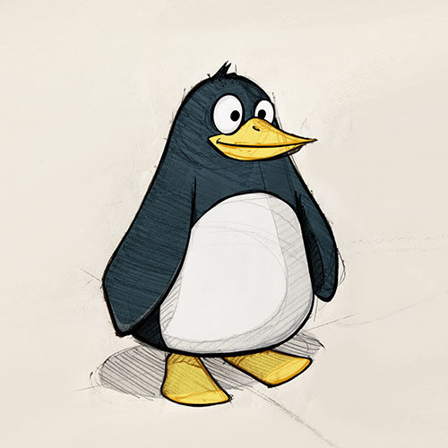 giulio gecchele sketch pinguino