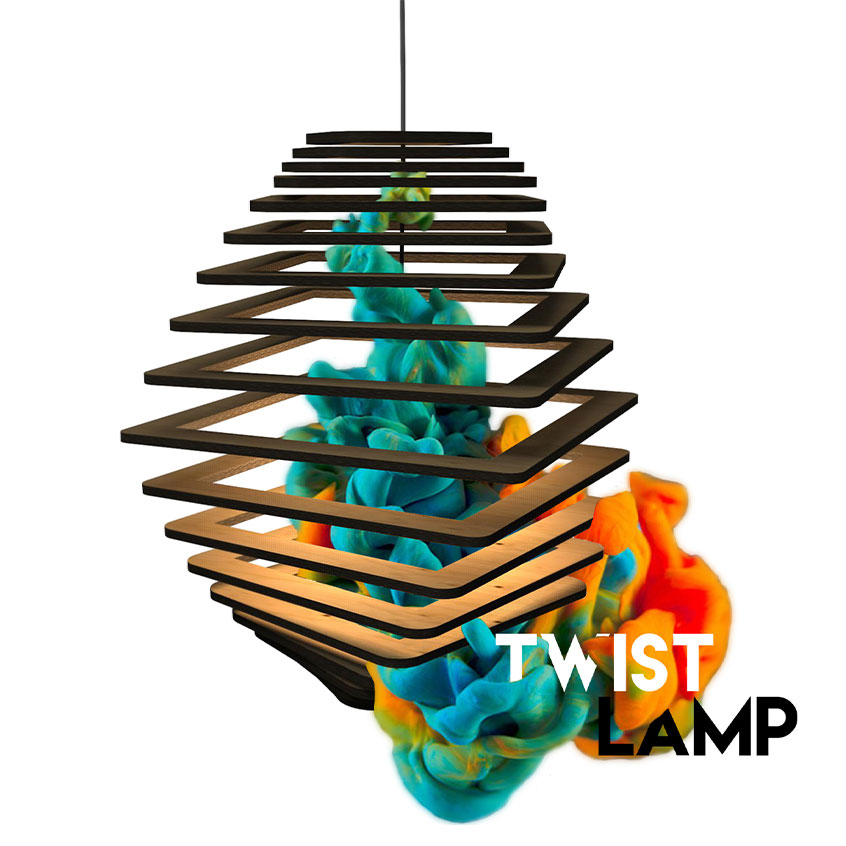 twist lamp sospesa esploso effetto water ink